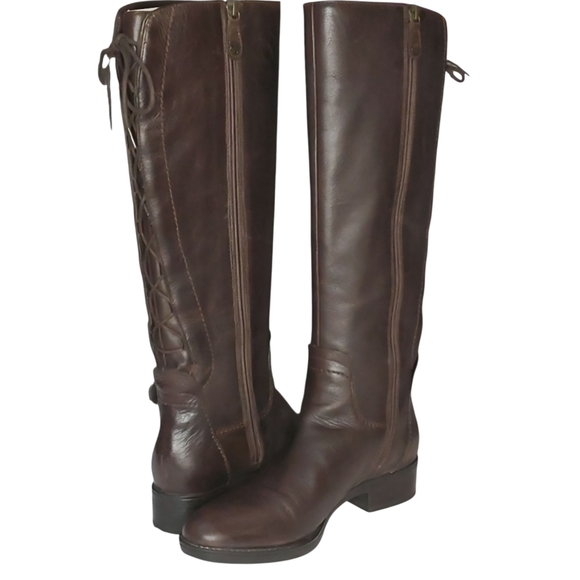 Geox leather knee boots with lace up back - Picture 3 of 14